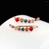 Hoop Earrings MxGxFam Rose ( Russian ) Gold Color Zircon Hook For Women Fashion Jewelry Good Quality