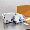 Bolsa de cosméticos da moda Mulheres embreagem de bolsas de zíper duplo de zíper para bolsa velha letras de flores mini bolso de zíper