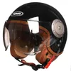 Casques de moto Casque rétro 3/4 Half Design Cafe Racer Old Casco Moto Open Face HelmetMotorcycle