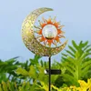 Strängar LED Solar Lamps Iron Hollow Outdoor Lawn Landscape Lights Star Garden Decoration Ornament Art Lamp