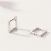 Orecchini a cerchio S925 Sterling Silver Ear Buckle Ladies Geometric Square 925 Hoops