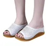 Slippers Women's Wedges Fashion Heeled Shoes Hollow Casual Fish Mouth Woman Zapatos De Mujer#S