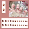 False Nails Fake Nail Wear Paste Piece Polish Finished Product Peach Fresh Butterfly Easy Put On