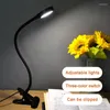 Bordslampor LED Eye Protection Desk Lamp Creative 360 ​​° roterande svanhalsrörsklipp Lätt bärbar USB sovrum sovrum läsning