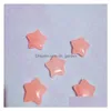 Stone Rose Quartz Star Craft ornamenten natuurlijke naakte stenen harten decoratie handgreep stukken diy ketting accessoires 25 mm 30 mm dhmci