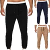 Pantaloni da uomo Pantaloni da uomo in vita elastica tinta unita Pantaloni da uomo con coulisse Pantaloni sportivi autunnali per l'uso quotidiano