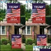 Banner Vlaggen 2024 Trump Algemene Verkiezing Presidentiële Us Campagne Voor Tuin Vlag Make America Again Banners 30X45Cm 3 49Cda Q2 Drop Otm5Y