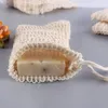 Opbergtassen 10 stks natuurlijke zusje katoenen linnen zeep drawstring bubble nettas exfoliërende spaarzakje voor badkamer schoonmaak gereedschapsstorage