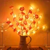 Lampe LED en forme de branche de Rose, fleurs décoratives, guirlande lumineuse féerique de noël, décoration de fête de mariage