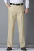 Men's Pants High End Linen Summer Thin Loose Casual Korean Slim Straight Business