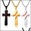 Party Favor Necklace Men Baseball Cross Pendant Jewelry Explosion Hip Hop Rap Style Creative Dhs Drop Delivery Home Garden Festive S Otmkq