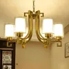 Chandeliers Modern Chandelier Living Room Decoration Home Lighting Gift E14 Led Bulb Lamp Gold Wrought Iron Glass Lampshade Light 110-240V