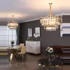 Lustres Dimmable LED postmoderne Chrome doré en acier inoxydable cristal concepteur lampe suspendue Lustre Lustre luminaire pour Foyer