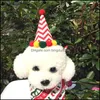 Vêtements pour chiens Pet Santa Hat Set avec chat Noeud papillon de Noël 2 Pcs Chaton Chiot Accessoires Vacances Drop Delivery Home Garden Supplies Otmy3