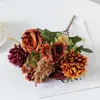 Decorative Flowers 3Pcs Artificial Silk Ball Daisy Autumn Diy Wedding Bridal Garden Rose Arch For Home Christmas Wreaths