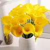 Fleurs décoratives 10pcs Portable DIY Bouquet Floral Fleur Artificielle Faux Calla Lily Léger Réaliste En Plastique Maison Décoration De Mariage