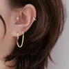 Hoop Earrings Fashion All-match Double Pierced Tassel Chain Women Ear Bone Exquisite Girl Party Gift Jewelry