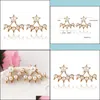 Stud Pearl Earrings Wholesale Channel Pentagram Drop Delivery Jewelry Dhwp1