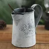 Vasos vasos de lata vintage vaso de flor metal galvanizado decorações de jardim rústicas casamentos country estilo