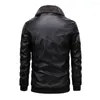 Men's Jackets Men's Fur Collar Leather Lapel Jacket