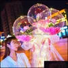 Party Decoration Glow Artificial Flower Balloons Pneumatic Transparent Valentines Rose Balloon Pretty Petal Lamp Foggy Paper Airball DHG2H