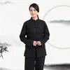 Trainingspakken voor heren tai chi uniformen Chinese vrouwen traditionele kleding set volwassen losse oefening pakken prestaties vleugel chun wu shu -kostuumsmensen