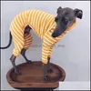 Dog Apparel Stripe Pet Accessories Clothes High Collar Cold Proof Shirt Four Long Sleeves Dogs Supplies Shirts Pattern Quality 26Lm Dhwio