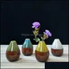 Vases Céramique Flower Pot Vase Creative Disdicate Festival Cadeaux Office Porcelaine Table Home Decor Ornement Mini Drop Livilar Garden oth7m