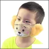 Designer Masks 2 In 1 Ear Protective Bear Embroidery Children Mouth Mask Anti Dust Face Fit Kids Party Gifts 9Jzj E19 Drop Delivery Otjlo