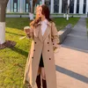 Women's Trench Coats Women Autumn Winter Korean Classic Double Breasted University Style Loose Medium Length Female Clothing Tops Solid