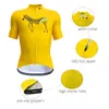 Racing Jackets Wulibike Funky Mens Cycling Kit Zebra Yellow Short Sleeve Jersey en Bib Shorts Apparel