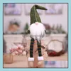 Christmas Decorations Gnome Faceless Dolls Handmade Plush Santa Claus Pendant Window 3 Styles Sn3438 Drop Delivery Home Garden Festi Dhfyl