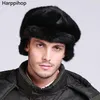 BERETS 2023 Real Fur Mink Protect Ear Man Hat Warm in Winter Freeshpping