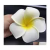 Flores decorativas grinaldas 100pcs 7cm Plumeria por atacado Frogipani Flor Frangipani Para festa de casamento clipe de cabelo jlloim Lucky Dhfx3