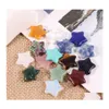 Stone 20mm Random Color Mini Star Statue Natural Carving Home Decoration Crystal Polishing Gem Healing Smycken Drop Delivery DH1LB