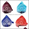 Dog Collars Leashes Pet Cat Bandana Scarf Collar Flower Printed Adjustable Doggy Neckerchief Triangle Scarves 3 3Kl E1 Drop Delive Othpk