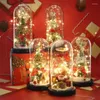 Decorações de Natal LED Tree Glass Cover Santa Deer Creative Cute Light Light Decoração para Chrismas Gift