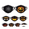 Party Masks Halloween 3D Design Mask Printing Pumpkin Pattern Over Ear Fabric Characterize Facs For Adt Drop Delivery Home Garden Fe Otnbg