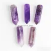 Stone Fashion Natural Charms Rose Quartz Crystal Amethyst Pillar No Hole Pendants Jewelry Making Necklace Accessories Ornaments Drop Dht7X