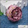 Decorative Flowers Wreaths 1 Pcs Hight Quality European Silk Peony Heads Fall Vivid Fake Leaf Artificial For Wedding Home Party De Dhcbs