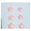 Stone Rose Quartz Star Craft ornamenten natuurlijke naakte stenen harten decoratie handgreep stukken diy ketting accessoires 25 mm 30 mm dhmci