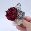 Fleurs décoratives artificielle poignet Corsage fleur bal tissu Rose boutonnières demoiselle d'honneur pour fête mariage décor accessoires