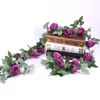 Dekorative Blumen Blumengirlande Fake Rose Vine Künstlicher hängender Efeu Zuhause El Büro Hochzeit Party Garten Handwerk Kunst Dekor