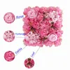 Decorative Flowers 4PCS Artificial Wall Panel Faux Roses Flower Backdrop For Party Wedding Bridal Shower Outdoor Decoration