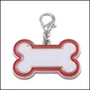 Collari per gatti Porta portachiavi a sublimazione Favore di partito Pet Dog Id Tag Fai da te P O Trasferimento di calore Simpatico osso a forma di goccia Consegna Giardino domestico Dhxcy