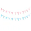 Party Decoration Stamping Pennant Wave Pull Flag Birthday Supplies Atmosphere Gold And Silver Powder Blue Banner S1212