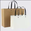 Emballage cadeau Sacs à vêtements Boutique Papier Kraft Noir Publicité d'entreprise Fourre-tout Impression Logo Drop Livraison Maison Jardin Fête Fête Suppl Otfxm