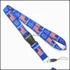 Party Favor 2024 Trump US Flag Lanyard Chest Card Gift Rem avtagbara flaggor av USA: s nyckelkedjor Save America Aga otvqo