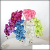 Dekorative Blumen Kränze 10 Teile/los Lebensechte Künstliche Schmetterling Ork Blume Seide Phalaenopsis Hochzeit Hause DIY Dekoration Gefälschte 1 Oti1Y