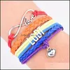 Bedelarmbanden regenboog infinity love wrap mtilayer bangle vriendschap geschenken bruiloft charmes persoonlijke sieraden groothandel drop levering dhq4z